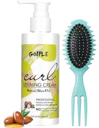 Lockiges Haar, Creme für lockiges Haar, Wave Produkte für langes Haar, feuchtigkeitsspendend, Styling-Creme für Curly Haar, Anti-Haarbürste, lockiges Haar (2 Stück)