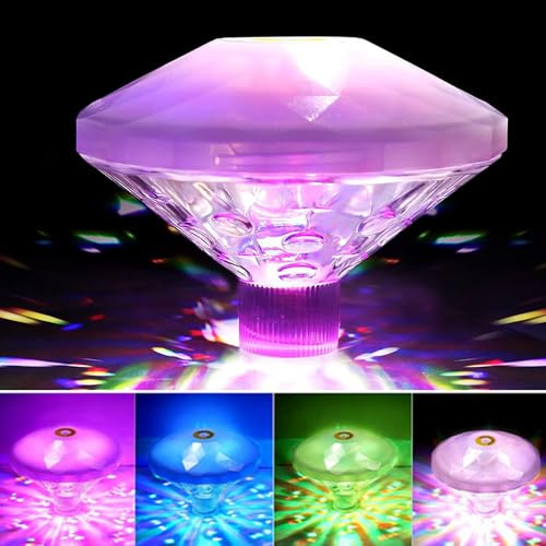 IXYHKB Iluminación Recargable Flotante para Piscina - 7 Modos LED Intermitentes para Estanque, IP68 Impermeable Luces para Fiesta