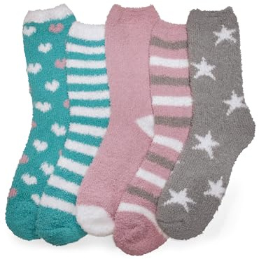 Basic Treasure Pack 5 Pares Calcetines Peluche Mujer, Mix 2, 37-41
