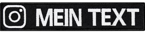 Instagram Klettpatch personalisieren - Patch personalisiert mit Klettverschluss - Aufnäher mit Klett individuelle Namensschilder - Klett Patch selbst gestalten - 125x25mm