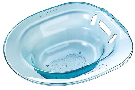 Amagogo Sitzbad für Toilettensitz, Sitzbadbecken, breitere Sitzfläche, Überlaufschutz, Bidet-Dampfsitz, universell für ältere Frauen, Blau