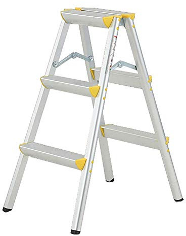 Stuhl, Tritthocker, breite Pedalleiter aus Aluminium, leichter tragbarer rutschfester Hocker, zusammenklappbare Sicherheitstrittleiter, für den Innenbereich, 4-stufig, praktischer Hocker/4-stufig