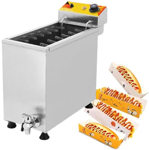 ylpddmm Friggitrice Elettrica da Banco da 25 Litri, Friggitrice elettrica Professionale in Acciaio Inossidabile 3000W，Temperatura Regolabile, Friggitrice per Corn