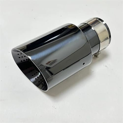 FUNFOB Auspuffblenden Auspuffdüse Edelstahl Titan Schwarz Großer Durchmesser 101 Mm 114 Mm Offener Auto-Schalldämpfer Punch Tail-Düse Auspuffblende(60mm-114mm)
