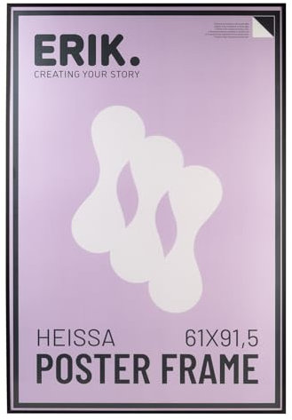 Grupo Erik: Cornice Poster 61 x 91,5 cm Nero - Cornice Alluminio per Poster da parete grande, Cornice da parete leggera, Cornice per Maglia da Calcio o quadri grandi - Packaging protetto