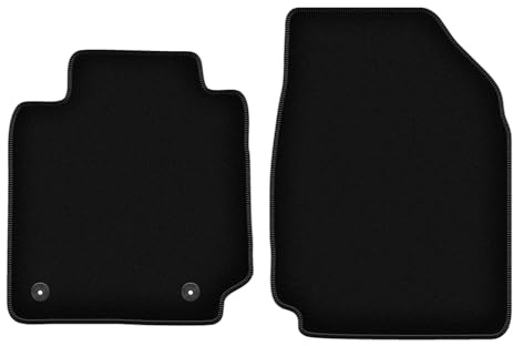 Wielganizator Velours Vorne Fußmatten passend für Nissan Micra K12 (2002-2010) | Qualität: Basic - Genaue Passform, rutschfeste Untregrund 2-teilig - Schwarz