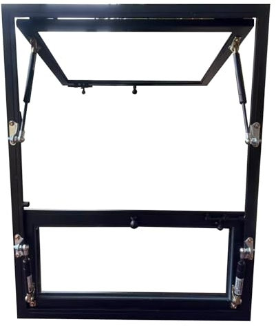 YJEUZCD Concessionario Chiosco Servizio Finestra, A Filo Montaggio Capanno Finestra, Alluminio Food Truck Casa Bagno Casetta Finestra, Apertura Pneumatica 90°(100x90 cm/39.3x35.4 in)