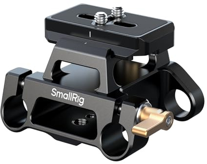 SMALLRIG Universal Montageplatten Kit mit doppelter 15mm-Stangenklemme für Kameras, eingebauter Schnellwechselplatte für Arca-Swiss, mit 1/4-20 und 3/8-16 Gewindelöchern – 5365