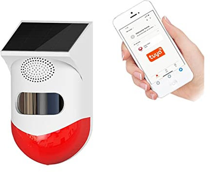 Kit Alarma Casa, TUYA SMART WIFI Detector infrarrojo al aire libre impermeable Pir Sistema de alarmas App Sistema de alarma antirrobo de sirena sirena inalámbrica