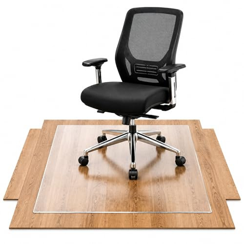 PVC Bodenschutzmatte Transparent – Bürostuhlunterlage für Hartboden & Teppich, rutschfest & langlebig – Bodenschutz Unterlage für Schreibtischstuhl, Stuhlmatte in verschiedenen Größen
