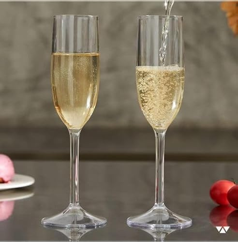 Shop Human Tritan Champagne Flutes Set of 4 (6oz), Unbreakable Plastic Champagne Glasses, Wedding Champagne Flutes