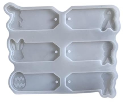 YIGZYCN Moule en silicone souple pour résine - Moule de décoration en silicone pour créer des lapins et des œufs - Porte-clés