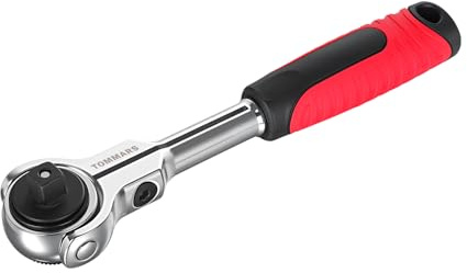 TOMMARS Swivel Head Ratchet, 3/8 Drive 72 Tooth Roto Centerline Flex Head Ratchet Socket Wrench, High Torque, No-Slip Design, Quick Release, Fast Spin for Tight Spaces