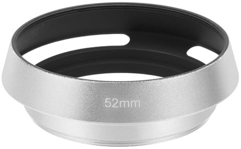 PATIKIL Paraluce 52mm Paraluce Universale In Metallo Cavo Curvato Argento | Filettato Ventilato, Per Fujifilm Per Nikon Per Pentax