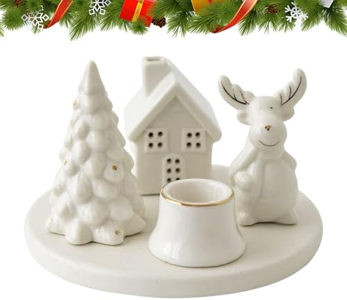 Holdes Porte-Bougies de Noël,Décoration De Table en Forme De Sapin De Noël - Support De Bougies Créatif Ornements De Table - pour Cheminée Étagères Salon Chambre Cuisine Bar Entrée Fête