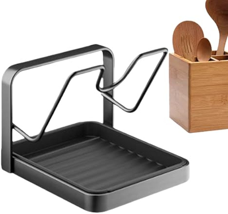 Generico Supporto Per Coperchio - Porta Coperchio Da Cucina | Contenitore Con Vassoio Di Scarico | Portaoggetti Con Vassoio Di Scarico Per Mestolo Spatola Cucchiaio Armadio Controsoffitto