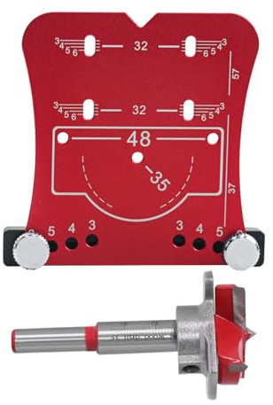 Hinge Jig Tool - 35mm Wood Drill Guide, Aluminum Alloy Mounting Template for Hidden Hinges, Long Lasting Precision Hole Cutter | Professional Installation Kit for Kitchen Door Repair and