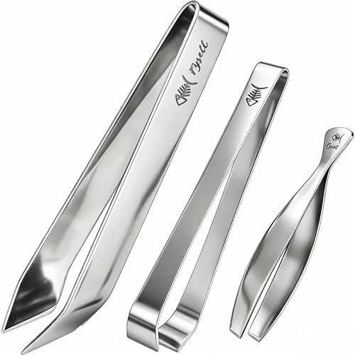 RAYAKT Pinza grattugia per pesce + pinzette gratis, set da cucina 1 x 430, 1 piatto e 1 obliquo – Pinza per lische di pesce per rimuovere in modo sicuro le lische da pesce, carne e frutti di mare