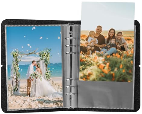 Viapriod Álbum Foto 13x19 cm, 30 Páginas,60 Compartimentos,Photo Album A5 | Fundas Transparentes de Doble Cara, Album de Fotos Para Bebés/Bodas/Cumple/Viajes