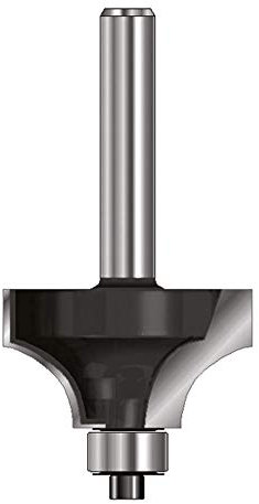 ENT 09912 Viertelstabfräser HW, Schaft (S) 12 mm, Durchmesser (D) 76,2 mm, NL 38,1 mm, R 31,75 mm, SL 45 mm, mit Kugellager