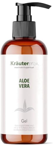 Kräutermax Aloe Vera Gel 200ml - Feuchtigkeitsspendend, Natürliche Hautpflege für Gesicht und Körper, 97% Aloe Vera, ohne Parabene und Silikone