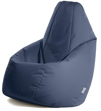 Avalon - Puff Poltrona Sacco Grande L Jive Deluxe Sfoderabile, Pouf Sacco di Qualità Sartoriale, Bean Bag per Sedersi Ergonomico, Tessuto Antistrappo Impermeabile, Made in Italy(80x125cm-Blu Scuro)