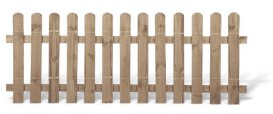 Klassische Vorgartenzäune + Friesenzäune günstig Maß 200 x 80 cm (Breite x Höhe) aus Kiefer/Fichte Holz, druckimprägniert + genagelt