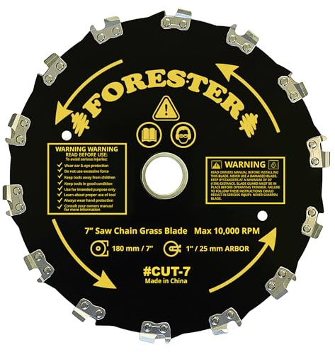 FORESTER Freischneiderklingen – Trimmer-Kettensägeblatt – zum Trimmen von Bäumen, kann Rasentrimmer, Unterbürste und mehr ersetzen – 14 Zähne, 17,8 cm Bürstenblatt