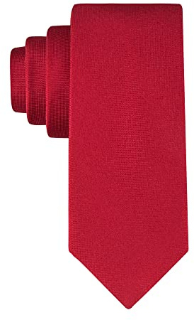 Calvin Klein Men's Silver Spun Solid Tie, Red, Regular