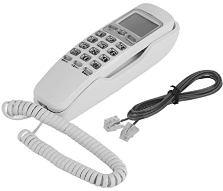 Teléfono con Cable, teléfono montable en la Pared Teléfono con Cable con identificación Mediante Llamadas Función de protección de truenos