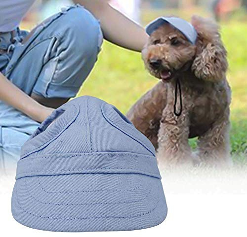 Einstellbare Haustier Hund Baseball Cap Sport Cap Hut Outdoor Hut Sonnenschutz Baseball Cap Visier Design Hund Sport Hut mit Ohrlöcher(S-Blau)