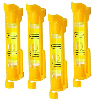 Dapetz ® 4 Stück 75 mm Schnur-Wasserwaage, Taschengröße, Kunststoff-Wasserwaage, geformte Schnurhaken, keine Schnur, hängende Linie, Pfostennivellierer, ideal für Ziegelblöcke, Maurer, Sanitär,