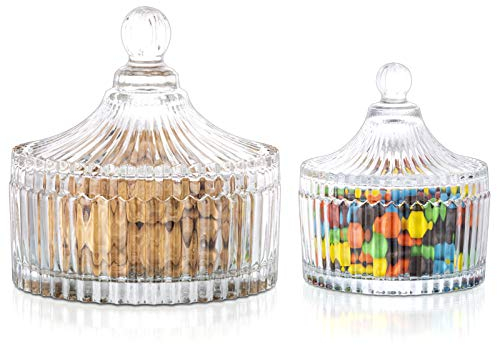 Barattoli per dolci con coperchio, in vetro, stile vintage, piccoli e grandi, per caramelle, cioccolato, fagioli, biscotti, zucchero, regalo di compleanno, Natale, feste, matrimoni, cucina