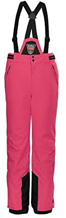 killtec Mädchen Skihose/Funktionshose mit abzippbarem Latz KSW 77 GRLS SKI PNTS, neon pink, 140, 37258-000