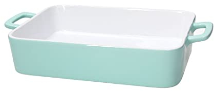 Pirofila Rettangolare 2 Manici 35 Cm X 20 Cm X H 6 Cm Happiness Stoneware Turchese