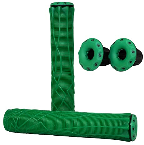 Ethic DTC Stunt-Scooter Griffe 150mm & 160mm Länge I Mit barends I Trick I Tret I Kinder I Freestyle I Roller I Grips I Lenkergriff I BMX I MTB I Fahrrad I (Grün, V1)
