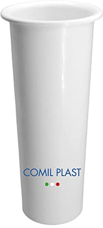 Comil Plast | Portafiori Interno in plastica per Vaso da cimitero Colore Bianco | Diametro 9 cm, Altezza 24 cm.