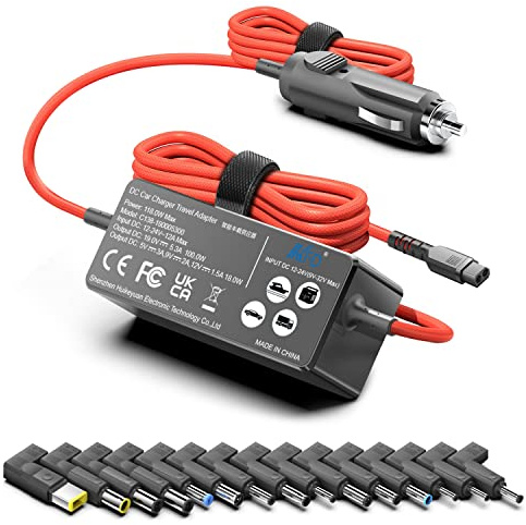 KFD DC 12V-24V 90W 118W Universal KFZ Ladekabel Netzteil Laptop Auto Ladegerät für IBM Lenovo HP Dell Samsung Sony LG Medion Akoya Fujitsu Asus Acer Toshiba Notebook Zigarettenanzünder USB C Adapter