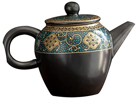 Cabilock Enamel Teapot Vintage Ceramic Tea Pot for Loose Leaf Teapot Use Household Tea Kettle