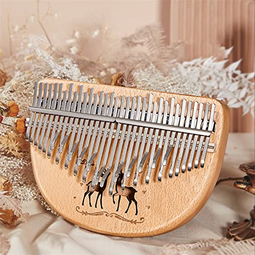 Kalimba 34 Tasten Chromatisches Professionelles Daumenklavier Anfänger Keyboard Klavierinstrumente Kalimba (Color : Wood Color)