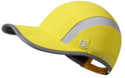 GADIEMKENSD Quick Dry Sports Hat Lightweight Breathable Soft Outdoor Run cap (Folding Series, Yellow)