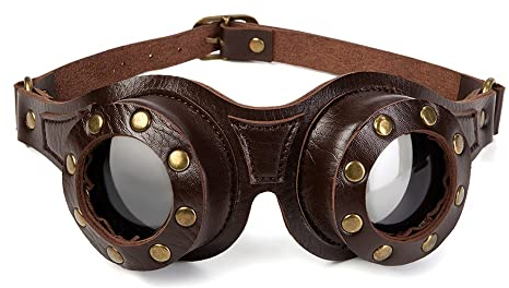 SLEDEZ Goth-Brille Vintage Steampunk-Brille Braun