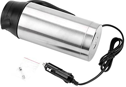 Natudeco 750ml 24V Voyage Voiture Camion Bouilloire en Acier Inoxydable Voiture Chauffe-Eau Camping Voiture Chauffe-Eau Route Voyage Chauffe-Eau pour Voyager