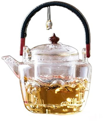 UNbit Tetera de cristal con diseño de grulla for estufa, tetera de cristal for oficina, juego de té y tetera de viga pequeña, teteras for estufa Teteras (Color : C, Size : 900ml)