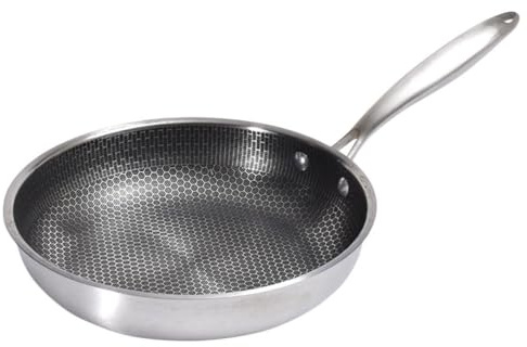 Milisten Chinesischer Topf Wok-pfanne Eierpfanne Induktionspfanne Wok Mit Flachem Wabenpfanne Wok Rühren Anbraten Waben-kochgeschirr 26c Rostfreier Stahl Haushalt Bratpfanne