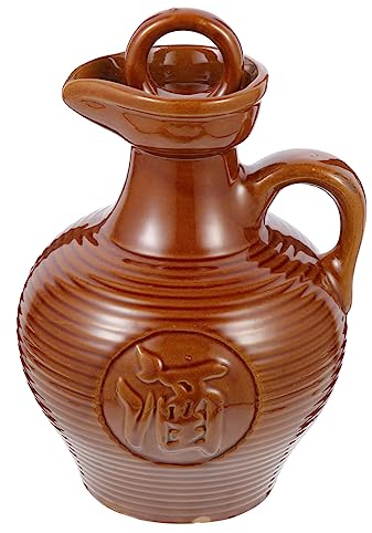 MAGICLULU Keramik Weinkrug Tragbarer Weinkessel Mit Dichtungsdeckel 500 Ml Für Zuhause Bar Camping