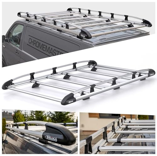 Rhino KammRack | Kompatibel mit Peugeot Boxer 2006+ L4H2 | Dachgepäckträger, Gepäckträger, Dachkorb, Gepäckkorb zur Beförderung zusätzlicher Ladung, 4,2m x 1,7m | Plattform aus Aluminium