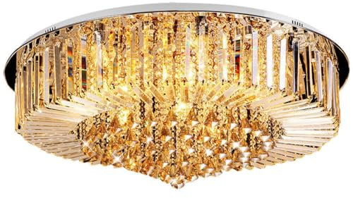 Konfiur Kristall Kronleuchter, Luxus Deckenleuchte Gold Kristall Lampe Luster Chandelier Leuchteresstisch Lampe, Deckenlampe Vintage Wandlampe Innen für Wohnzimmer Schlafzimmer Flur Beleuchtung