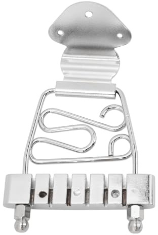 Gitarren-Trapez-Steg-Saitenhalter, Höhenverstellbar, 6-saitiger Gitarren-Trapez-Saitenhalter, Ersatz für LP-Jazzgitarre mit Schrauben (SILVER)