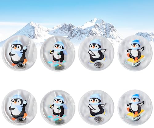 8er Pack Taschenwärmer Handwärmer Pinguin, Runde Fingerwärmer, Wiederverwendbare Wärmekissen Weihnachten Hand Wärmer, Handwärmer Taschenwärmer für Kinder Damen